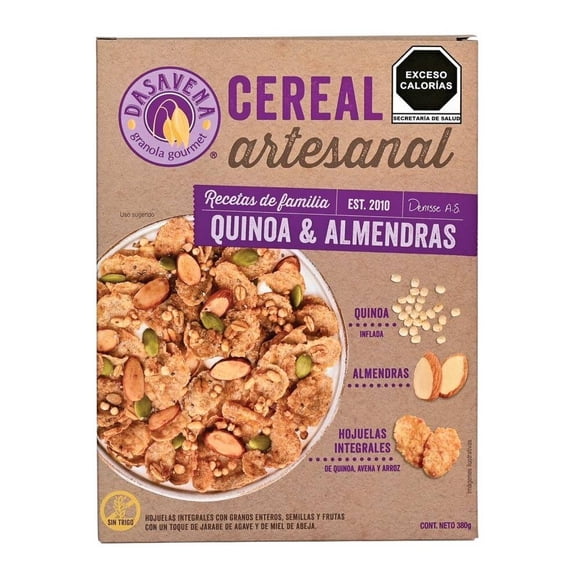 Cereal Dasavena artesanal quinoa y almendras 380 g