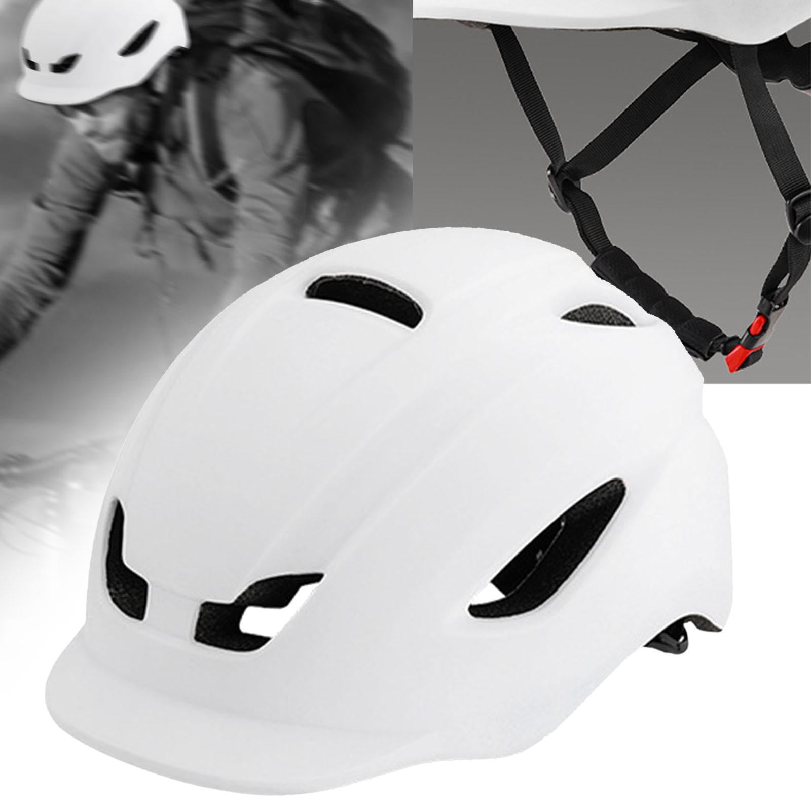 DimyFew Bike Helmet Adjustable 55cm-61cm Protective Breathable Removable Washable Lining White