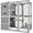 Gray, variant on MEDEHOO Catio Outdoor Cat Enclosure Large Cat Enclosure 4 Tiers Outdoor Cat House Connectable with Window,Grey,77" L