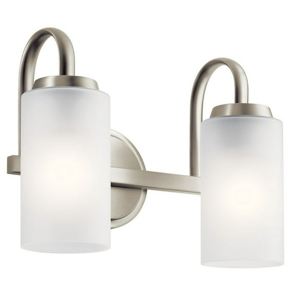 2 Light Vanity Light with Traditional Inspirations 9.75 inches Tall By 13.25 inches Wide-Brushed Nickel Finish Bailey Street Home 147-Bel-4436039