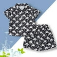 thumbnail image 2 of Outfits Baby Boy Summer Beach Button Down Shirt Top Shorts Aloha Vacation 2Pcs Set Boy Baby Clothes Grey 18 Months-24 Months, 2 of 3