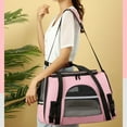 thumbnail image 6 of RUseeN Pet Carrier Bag Airline Approved for Cats and Dogs Cats Puppies up to 20 Lbs, Soft Sided, Collapsible Travel Puppy Carrier - Pink, 6 of 7