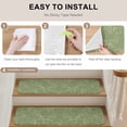 thumbnail image 6 of Sage Green Linen Textured Stair Treads Non Slip for Steps Vintage Rustic Abstract Minimalist Mottled 4 Pcs Reusable Adhesive Stair Runner Mats for Dogs Elders Carpet Treads Rugs for Staircase 8x30 In, 6 of 9