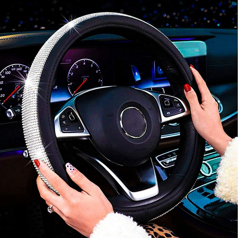 Steering Wheel Cover Bling D Type Steering Wheel Covers for Women and Girls