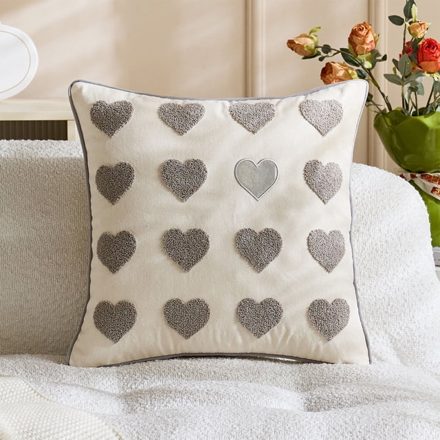 Fridja Summer Clearance Valentines's Day Heart Embroidered Pillowcase