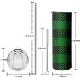 thumbnail image 7 of Green Check Skinny Tumbler 20oz - Insulated Water Bottle- Birthday Gifts for Mom Sister Friends Women, 7 of 7