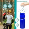 thumbnail image 3 of 24 oz Sports Squeeze Water Bottles, USA Made, 2 Pack, BPA-Free, Easy Open Pull Top, Dishwasher Safe, 3 of 7