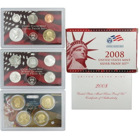 2008 Silver Proof Set U.S. Mint Original Government Packaging OGP COA