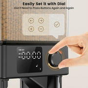 Oneisall 5L/20 Cups Automatic Cat Food Dispenser for 2 Cats/2 Small Dogs, PFD-002 Automatic Cat Feeder with 1 Desiccant Bag, Cat Feeders Automatic Cat Food, Timed Cat Feeder for Pet Dry Food - Black
