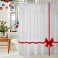 thumbnail image 6 of Christmas Gifts Shower Curtains for Bathroom, Red Bow Snowflakes Funny Waterproof Fabric Shower Curtain for Bathroom Bathtub Decoration, Machine Washable, 54x"78", 6 of 9