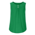 thumbnail image 6 of Samickarr Summer Savings Clearance Plus Size Summer Tops For Women Tops Dressy Casual Women's Loose And Slim Sleeveless Button Round Neck Vest In Summer Workout Tops For Women, 6 of 7