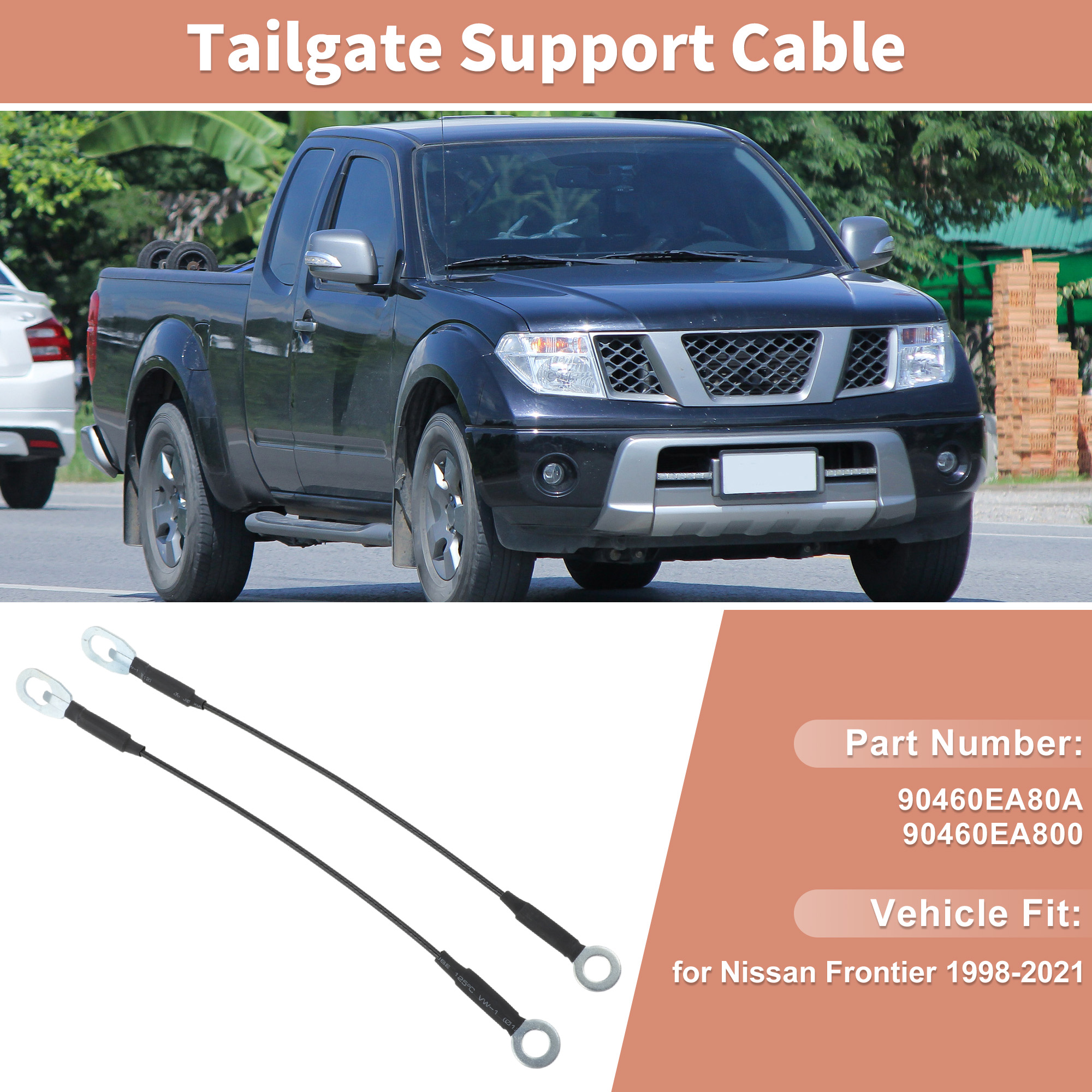 Unique Bargains No.90460EA80A/90460EA800 Tailgate Support Cable for Nissan Frontier