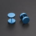 thumbnail image 2 of Pendientes de barra de acero de titanio con personalidad de moda simple para hombres y mujeres, pastel redondo de acero inoxidable, 2 of 5