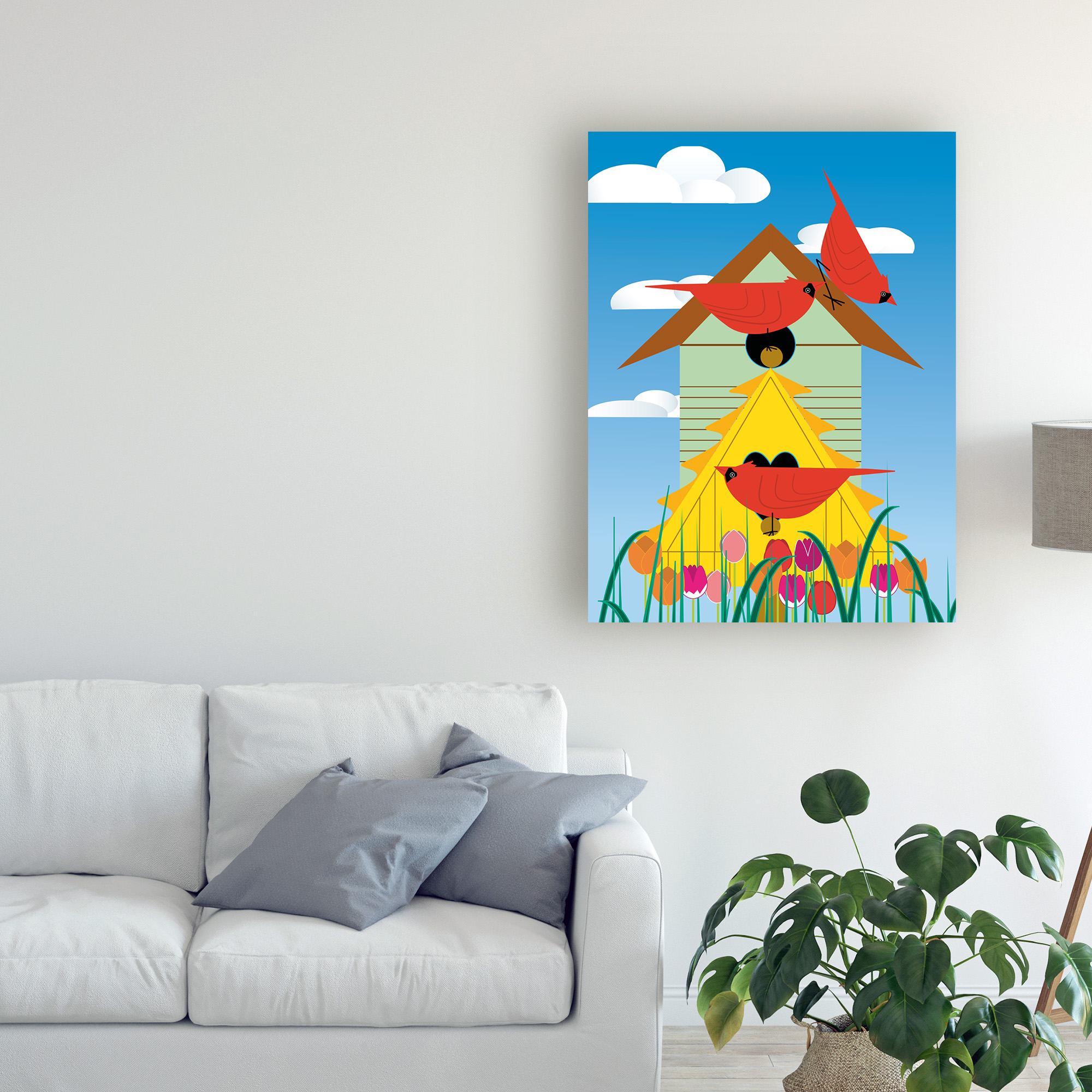 Trademark Fine Art 'Bird Condo' Canvas Art by Marie Sansone