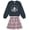 Charcoal Kuromi, variant on Hello Kitty Toddler Girls' Fleece Sweatshirt and Plaid Pleated Skirt Set White Red