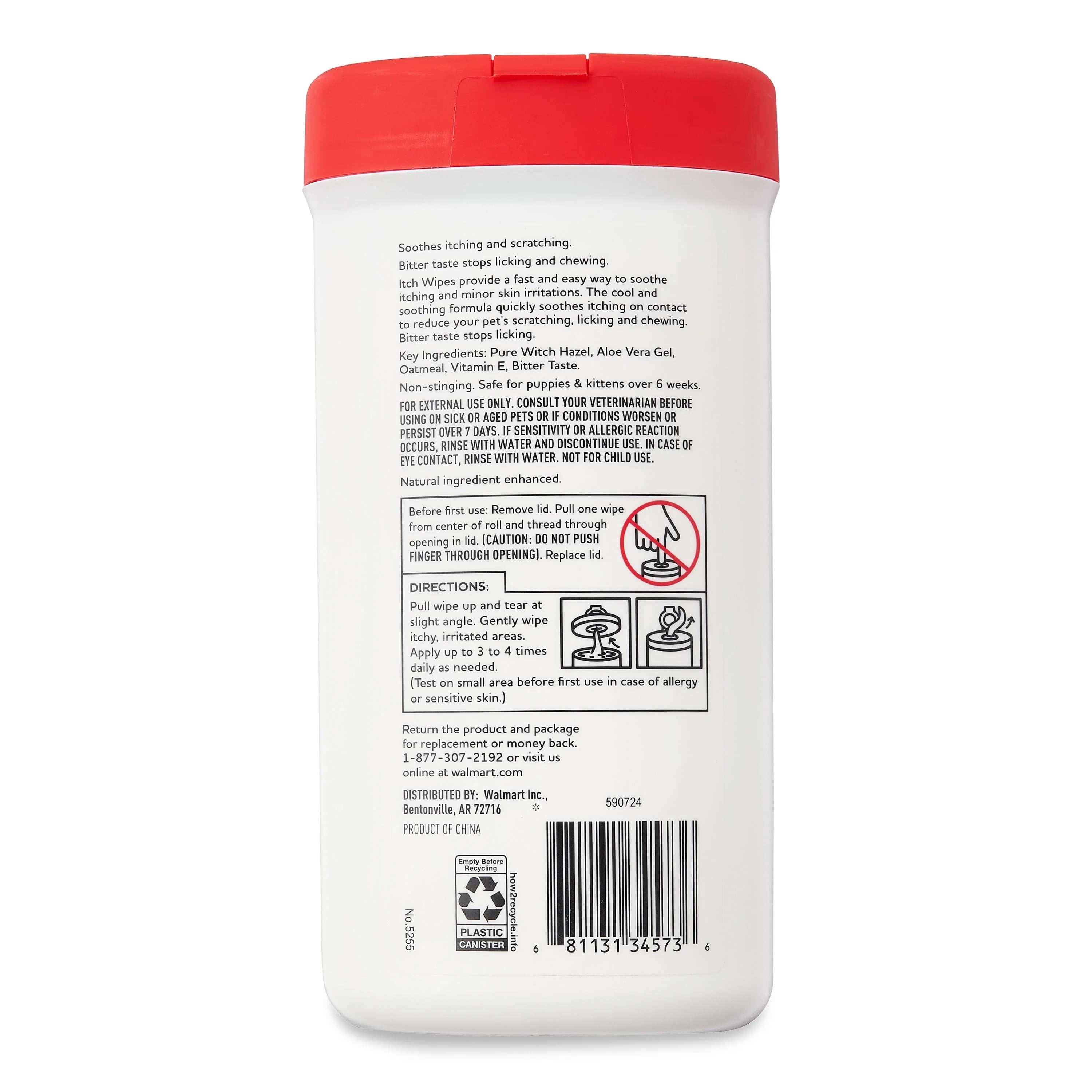 Vibrant Life Itch Wipes with Aloe for Cats & Dogs, 30 Count