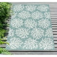 thumbnail image 2 of Transocean CRE91844104 Liora Manne Carmel Coral Indoor & Outdoor Rug, Aqua - 8 ft. 10 in. x 11 ft. 9 in., 2 of 6