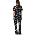 thumbnail image 3 of Yuyamidu Black Music Note Women Pajamas Set Soft Classic Notch Colalr Pjs Comfy Short Sleeve Button Down Sleepwear with Long Pants, 3 of 7