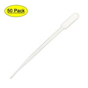 Unique Bargains 50Pcs Clear White Plastic 5.3" Liquid Dropper Pasteur Pipette 2ml