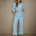 thumbnail image 2 of cfhntfmh Pajama Sets 2 Piece for Women Long Sleeve Lounge Sets Pjs Casual Ladies Fall Outfit Pj Sleepwear with Pockets, 2 of 7