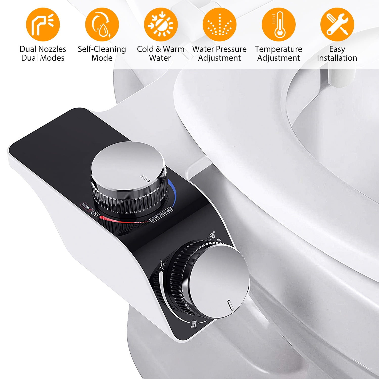 iMounTEK Bidet Attachment for Toilet -Self Cleaning Dual Nozzle, Cold ...
