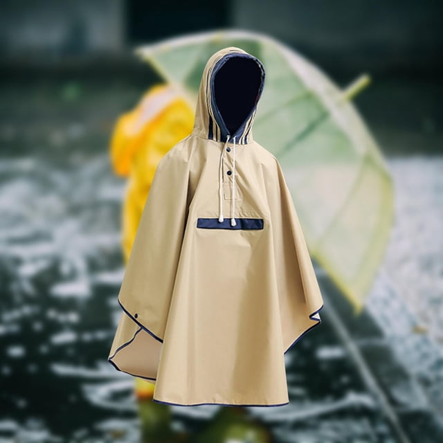 Poncho de lluvia para niños Poncho con capucha impermeable impermeable prendas de vestir chaqueta de lluvia de moda impermeable para niños niñas niños Caqui L