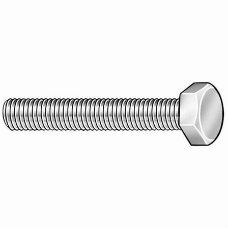 Grade A307, 3/8"-16 Hex Head Cap Screw, Zinc Plated Steel, 1/2 in L, 100 PK