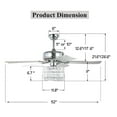 thumbnail image 4 of Cusp Barn 52 Inch Ceiling Fan with Lights and Remote 5 Reversible Blades Crystal Ceiling Light for Bedroom, Dining Room, 4 of 8