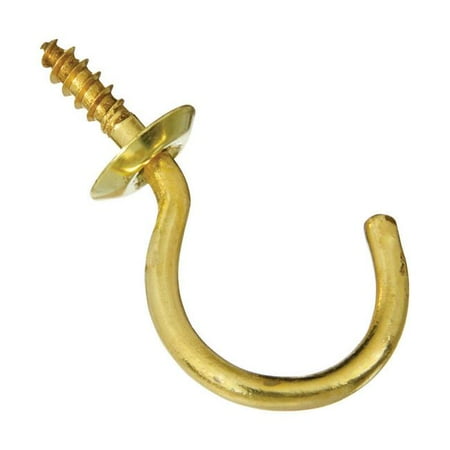 

1.25 in. Cup Hook - Solid Brass - Pack of 2