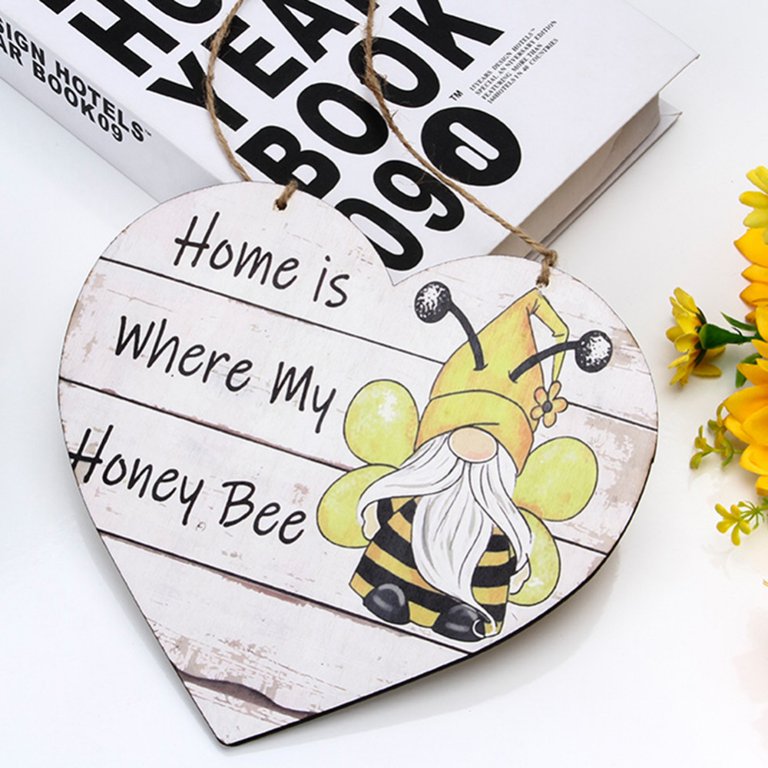 Welcome Bumble Bee Gnome Sign Round Spring Summer Sign for 