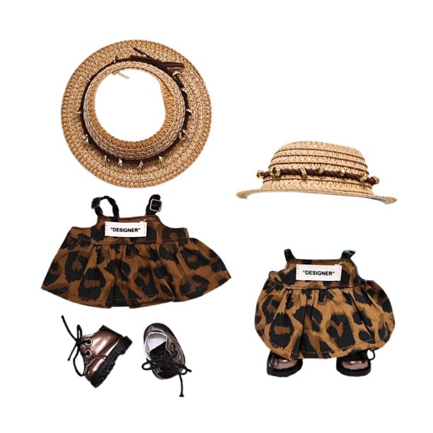 Ropa de moda para muñecas Vestido con estampado de leopardo para niñas mayores de 14 años Accesorio para disfraces de tela suave Idea para jugar en interiores y exteriores