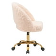thumbnail image 4 of Porthos Home Nara Swivel Office Chair , Shaggy Plush, Gold Metal Legs, 4 of 7