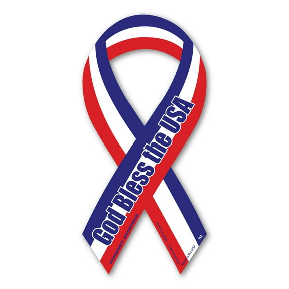God Bless The USA Red, White, And Blue Ribbon Magnet