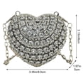 thumbnail image 3 of Jiibva Luxury Rhinestone Evening Party Bag Heart Shaped Diamond Embellished Purse Sparkling Single Shoulder Banquet Chain Bag Mini Wallet for Dinner and Wedding, 3 of 7