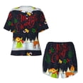 thumbnail image 4 of Picia Merry Christmas Elk Pajamas Sets for Women Soft Short-Sleeved Pjs with Lounge Shorts Two Piece Sleepwear-3X-Large, 4 of 9