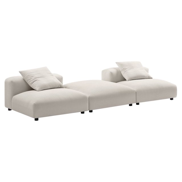 Solace3-Piece Modular Upholstered Fabric Sectional Sofa in Salt