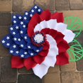 thumbnail image 2 of Patriotic Wreath, American Independence Day Wreath Handmade Memorial Day Wreath Decoration Front Indoor Outdoor Wall Holiday Decor Home, 2 of 6