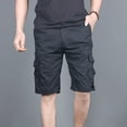 thumbnail image 4 of WRKEKC Cargo Shorts for Men, Summer Shorts for Men, Men Casual Comfy Solid Pocket Waist Drawstring Regular Short Pants XL, 4 of 4