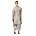 thumbnail image 1 of Mens Handmade Art Silk Loop Button Designer Kurta Dhoti Set/Mens Indian Sherwani, 1 of 5