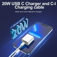 thumbnail image 3 of iPhone Charger, 2 Pack 20W PD White Fast Charger Block with 6ft Fast Charging Cables Compatible with iPhone 14/13/12/11, 3 of 9