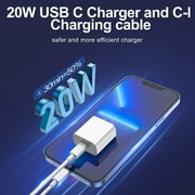 iPhone Charger, 2 Pack 20W PD White Fast Charger Block with 6ft Fast Charging Cables Compatible with iPhone 14/13/12/11
