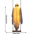 thumbnail image 3 of Linnome Solar Powered Swinging Ghost Halloween Decor, Waterproof Lighted Hanging Ghost Ornament, Indoor Outdoor Yard Porch Tree Hanging Fall Halloween Party Ornament(without Remote Control), 3 of 7