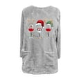 thumbnail image 4 of Long Fleece Sweatshirt for Women Merry Christmas Graphic Pullover Tops Fuzzy Sherpa Long Sleeve Outwear with Pockets, 4 of 4
