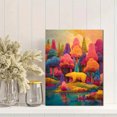thumbnail image 2 of Yellow Bear Vibrant Forest Canvas Print Wall Art for Living Room Bedroom Hallway Cafe Hotel Decor, 2 of 8