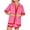 Pink, variant on VBVC No Boundarie Women's 2 Piece Ripple Lounge Outfit,Ladies Button Down Shirt and Shorts Set,Lightweight Pajama Set For Women,White,Size L