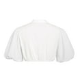 thumbnail image 5 of VISALY Crop Tops V Neck Blousesmock Neck Shirts White Dirndl Blouse V Neck Elegant Short Sleeve Dirndl Blouses for Costume Blouses Breathable Tops Comfortable Tops Basic Shirts White L, 5 of 9