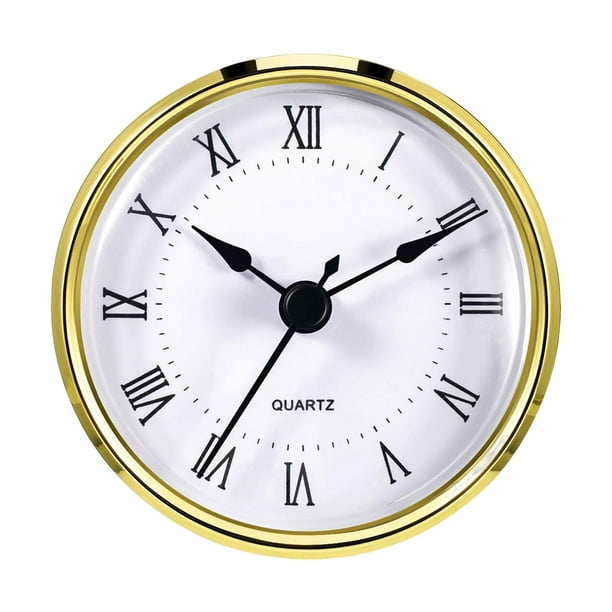 Reloj de pared retro Silencioso Zulema Romano 3-1/8 pulgadas dorado Inserto de reloj