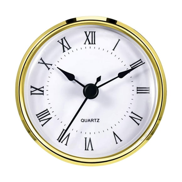 Reloj de pared retro Silencioso Zulema Romano 3-1/8 pulgadas dorado Inserto de reloj