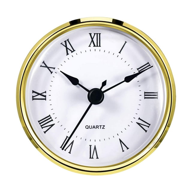 Clock Insert, Diameter 3.0 inch (76 mm) Hole Movement Easy to Read Wall Decor Retro for Living Room Bedroom Home , Rim Roman
