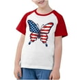 thumbnail image 2 of USA Flag Tee Shirt For Kids 4Th Of July Memorial Day Gift T Shirt Boys Girls Casual Raglan Short Sleeve American Proud Tops Red 3-4 Years, 2 of 7